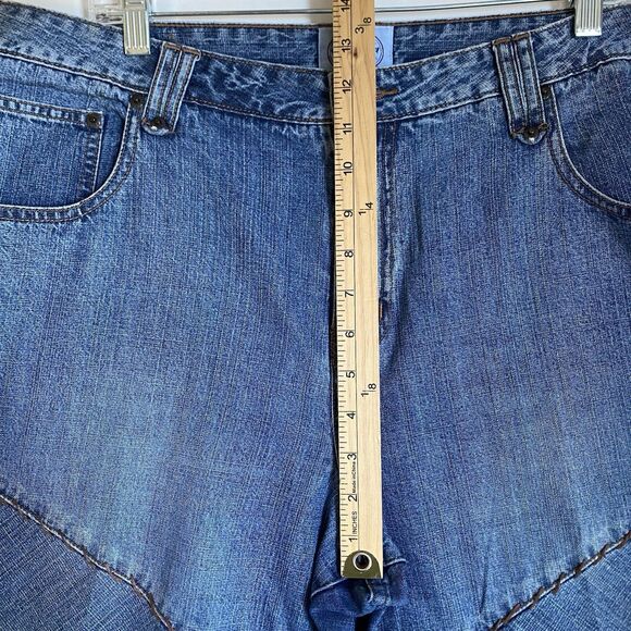 Vintage Carolina Blues Wide Leg Jeans Women’s 18 Stitched Cropped Boho Hippie - Picture 5 of 11